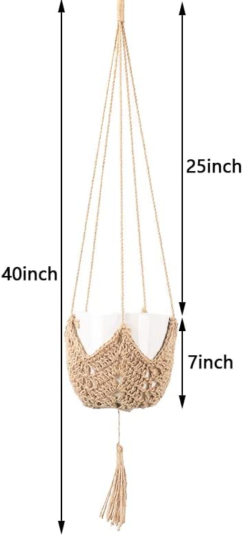 BetterJonny 3 Packs Macrame Plant Hanger, 40" Hanging Planter Flower Pots Holder Stand Gardening Weaving Flowerpot Net Pocket Hemp Rope Hanging for Indoor Outdoor Home Decor Plant Flower Pots