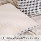 LUOYEHK Boho Throw Pillow Covers 18x18 Inch Set of 2 Chenille Tufted Pillowcase Farmhouse Neutral Cushion Covers for Couch Sofa Bed Living Room, Black Gray - color: Black Gray, size: 18" x 18" (Pack of 2)