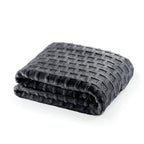 Velvet Plush Jacquard Tile Throw Blanket for Couch - Buttery Soft, Cozy Throw, for Women (Jet Black, 50" x 60") - color: Jet Black