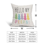 Easter Pillow Covers 16x16 Inches Hello My Peeps Hip Hop Throw Pillow Case Set of 2 Easter Bunny Pillow Cover Cotton Linen Spring Cushion Cover for Home Couch Sofa Bedroom Livingroom - color: Easter Rabbit231123, size: 16" x 16" (Pack of 2)