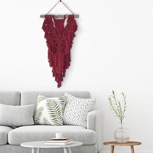 Macrame Cotton Cord 6mm x 109 Yards, ZUEXT 100% Natural Handmade Colorful 4 Strands Twisted Braided Cotton Rope for Wall Hanging Plant Hangers Gift Wrapping Tapestry DIY Crafts (100m, Red Wine) - color: Red Wine, style: 6mm x 100m