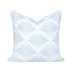Hofdeco Premium Grandmillennial Coastal Hampton Patio Indoor Outdoor Throw Pillow Cover Only, 20"x20" Water Repellent for Backyard, Couch, Poolside, Baby Blue Print Abstract Plam Leaves - color: Baby Blue Abstract Plam Leaves 20"x20"
