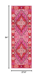 SAFAVIEH Bellagio Collection 2'3" x 7' Red / Pink BLG545B Handmade Medallion Premium Wool Runner Rug - color: Red/Pink, size: 2'3" x 7' (Runner)
