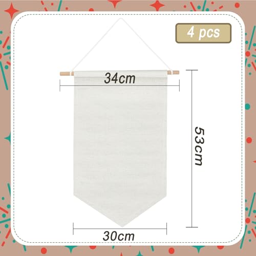 Boao 4 Pcs Boho Room Decor Hanging Decorations Pin Banner Wall Display Banners Elementary Wall Art Banner Welcome to Teacher Gift(Beige,20.9 x 11.8 Inches,Classic) - color: Beige, size: 20.9 x 11.8 Inches