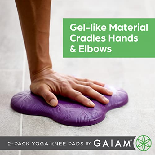 Gaiam Yoga Knee Pads (Set of 2) - Yoga Props and Accessories for Women/Men Cushions Knees and Elbows for Fitness, Travel, Meditation, Kneeling, Balance, Floor, Pilates - color: Black