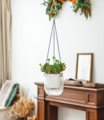 Josteve 4.5 Inch 2 Pcs Self Watering Hanging Planter Indoor Plant Pots Drainage Holes, Outdoor Small Hanging Planters Flower Pot Basket, Visible Water Level, Plant Hanger Home Decor, Gardening - color: White, size: 2*4.5 inch