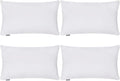 Thmyo 4-Pack 100% Cotton Lumbar Comfortable Solid Decorative Throw Pillow Case Rectangle Cushion Cover DIY Throw Pillowcase for Sofa Bed(Only Covers,Not Pillow Shams)(12x20inch/30x50cm,White)