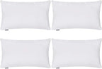 Thmyo 4-Pack 100% Cotton Lumbar Comfortable Solid Decorative Throw Pillow Case Rectangle Cushion Cover DIY Throw Pillowcase for Sofa Bed(Only Covers,Not Pillow Shams)(12x20inch/30x50cm,White)