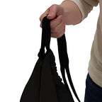 Household Essentials Door Hanging Laundry Bag in Washable Canvas with Loop Handle, Black - color: Black