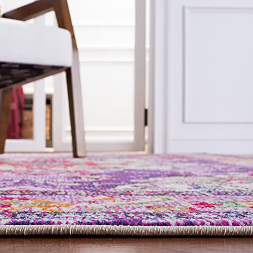 SAFAVIEH Monaco Collection Area Rug - 2'2" x 4', Violet & Fuchsia, Non-Shedding & Easy to Clean, Distressed Medallion Design, Ideal for Front Door, Kitchen, Entryway, Accent Space (MNC243P) - color: Violet/Fuchsia, size: 2'2" x 4' (Rectangular)