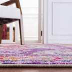SAFAVIEH Monaco Collection Runner Rug - 2'2" x 6', Violet & Fuchsia, Non-Shedding & Easy to Clean, Distressed Medallion Design, Ideal for Hallway, Foyer, Entryway, Kitchen, Bedroom (MNC243P) - color: Violet/Fuchsia, size: 2'2" x 6' (Runner)
