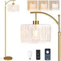 QIYIZM Glass Floor Lamp for Living Room,Bedroom,Gold Dimmable Standing Lamp with Remote,Brass White Tall Lamp Boho Mid Century Modern Floor Lamps Arc Floor Light Lamp Girls Kids Bohemian - size: 26-Floor Lamp