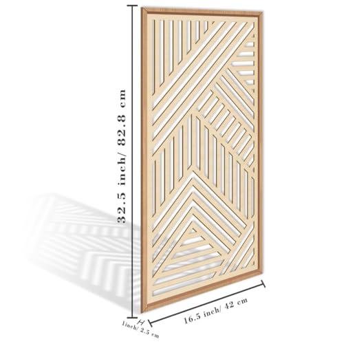 IARTTOP Large Boho Wooden Wall Art 16x32 Inch Framed Mid century Modern Wood Wall Decor Minimalist Modern Bohemian Decor for Dining Room Living Room Bedroom Set of 3 - color: boho geometric, size: 16 x 32 inches