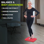 ProsourceFit Exercise Balance Pad, Non-Slip Cushioned Foam Mat & Knee Pad for Fitness and Stability Training, Yoga, Physical Therapy - color: Red, size: L - (15.5" x 12.75")