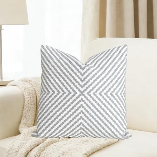 Slow Cow Decorative Embroidery Cushion Cover Grey Dots Embroidered Throw Pillow Cover 18 x18 Inches - color: Grey Dots, size: 18" x 18" (Pack of 1)