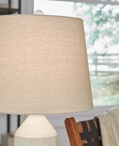Signature Design by Ashley Willport Modern 26.5" Ceramic Table Lamp, Set of 2, Beige