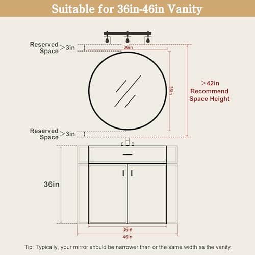 WallBeyond 36 Inch Natural Round Wood Mirror, Large Circle Wooden Frame Wall Mirror for Bathroom, Living Room, Bedroom, Entryway - color: Natural, size: 36"L x 36"W