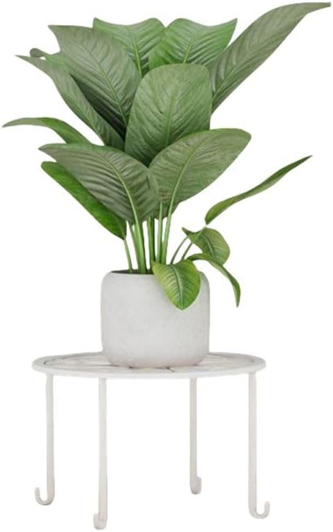 1 Pack Metal potted plant stand, rust-proof iron flower pot stand, heavy duty pot stand for indoor patio(White)