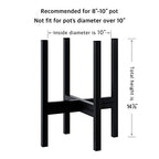FaithLand Mid Century Plant Stand Indoor Outdoor (EXCLUDING 10" Plant Pot), Metal Planter Stand, Potted Plant Holder, Black, Hold Up to 10 Inch Planter - Fits Snake Plant - Upgraded Design. - size: 10 inch