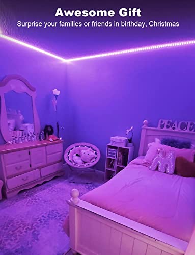 DAYBETTER Smart RGB Led Strip Lights, 300ft Led Lights for Bedroom with App Control, Multicolor Changing Led Light Strips Apply for Home Decor, Living Room, Kitchen, Home Party Decoration - size: 300 ft