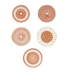 LEIQI Handwoven Rattan Round Flat Wall Basket Nordic Styles Artisanal Weave Hanging Wall Decors for Living Room - size: C