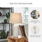 Signature Design by Ashley Willport Modern 26.5" Ceramic Table Lamp, Set of 2, Beige