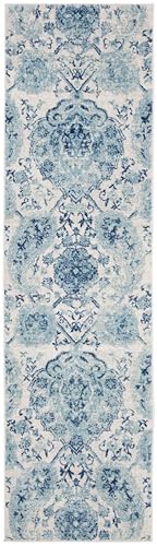SAFAVIEH Madison Collection Runner Rug - 2'3" x 10', Cream & Turquoise, Boho Chic Glam Paisley Design, Non-Shedding & Easy Care, Ideal for High Traffic Areas in Living Room, Bedroom (MAD600E) - color: Cream/Turquoise, size: 2'3" x 10' (Runner)