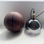 Modern Pendant Lights for Kitchen Island, Industrial Rustic Hanging Ceiling Lighting Fixtures, Glass Dome Lampshade Chandelier, 7.86" Handmade Bell Shaped Lamp Shade, Smoke Grey - color: Smoke Grey, size: 20CM