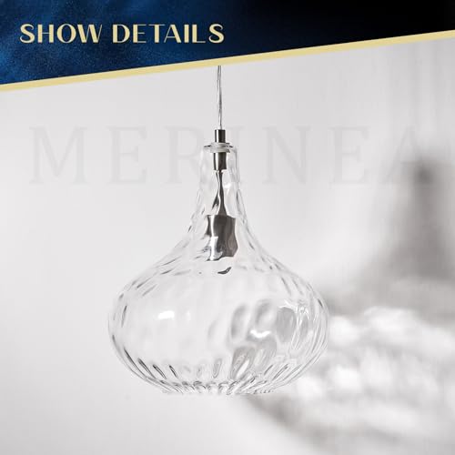 Hammered Glass Pendant Light for Kitchen Island, 11-Inch Modern Brushed Nickel Hanging Light Fixture for Sink, Dining Room, Hallway, Living Room - color: Brushed Nickel