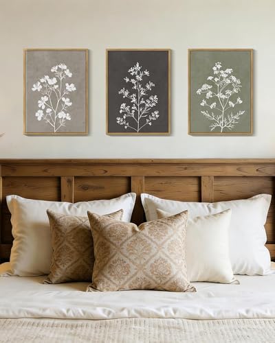 Drsoum Flower Framed Wall Art Vintage Floral Minimalist Wall Hanging Decor Farmhouse Colorful Botanical Prints Artwork for Office Dining Room Hallway 11x14in Natural Framed - color: Retro Flower, size: 11x14in, Natural Framed