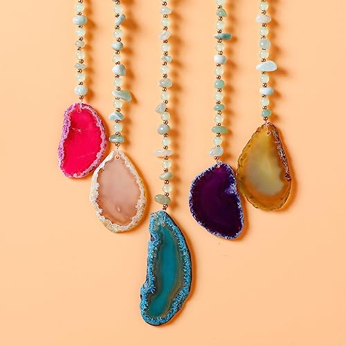 Agate Gemstone Dream Catcher 7 Chakra Tree of Life Dream Catcher with Rainbow Crystal Stones Handmade Dreamcatcher Wall Decor for Adults Boys Girls,Bedroom,Wedding,Garden,Bless Gift(Green Moon) - color: Green Moon Agate