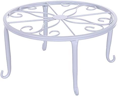 Tosnail 4-Pack 9" Metal Plant Stands for Indoor and Outdoor, Planters, Flower Pots Holder, Beverage Dispenser, Pumpkin Stand for Floor and Tabletop Decoration - White