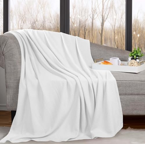 Superior Nobel Cotton Blanket, for Picnic, Beach, Traveling or Camping, Bedroom Essentials, Cover for Bed, Couch, Lounging, Textured Jacquard, Classic Chevron Woven Blanket, Throw, White - color: White, size: Throw