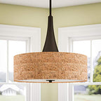 Kenroy Home Bulletin 3 Light Pendant with Tan Finish, Casual Style, 19.5" Height, 22" Width, 22" Depth - color: Oil-Rubbed Bronze