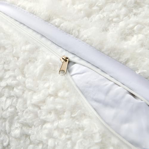 MIULEE Pack of 2 Throw Pillow Covers 18x18 Inch Neutral Pure White Faux Fur Decorative Sherpa Pillow Covers Fuzzy Accent Soft Sheepskin Fleece Cushion Cases for Boho Home Decor Couch Living Room Bed - color: Pure White, size: 18" x 18" (Pack of 2)