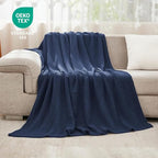 EMME Cotton Throw Blanket for Couch Soft Muslin Blankets 50"x60" Lightweight Breathable Blanket All Season Gauze, Navy - color: 05 - Navy, size: Throw (50" x 60")