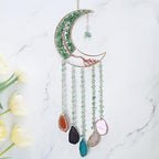 Green Agate Dream Catchers with Crystal Tree of Life Gemstone Dream Catchers Natural Gem Agate Wall Hangings Room Dreamcatchers Decor (Green) - color: Green