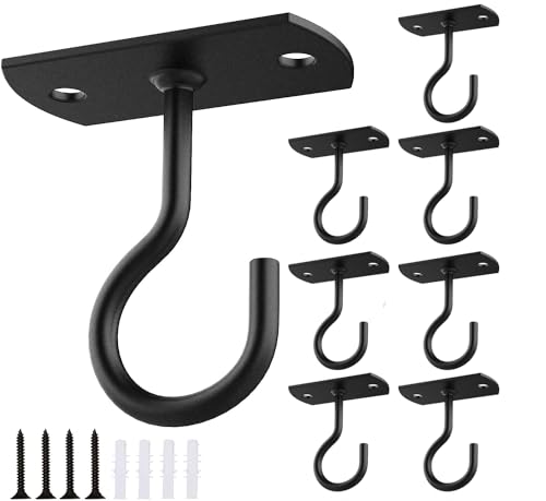 2.5in Ceiling Hooks for Hanging Plants 8Pcs Black - color: Black, size: 2.5In 8Pack