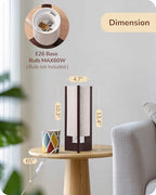 EDISHINE Wood Table Lamp, 13.5" Small Bedside Lamp, Beige Linen Shade, Rosewood Cylinder Nightstand Lamp for Bedroom Living Room, On-Off Line Switch, E26 Base (Bulb Not Included) - color: Dark Walnut Color