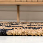JONATHAN Y Theo Woven Jute Checkerboard Natural/Black Runner Rug, 2x10, Modern, Farmhouse, Rustic, Lodge, Easy-Cleaning for Living Room, Bedroom, Kitchen, Non-Shedding (NRF203B-210) - color: Natural/Black, size: 2' x 10' (Runner)