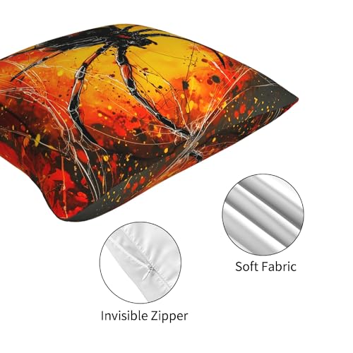 Halloween Bats Throw Pillow Covers 18 X 18 Inch Set of 4 Decorative Cushion Cover Home Decor for Sofa Chair Couch Bedroom Living Room - color: Halloween