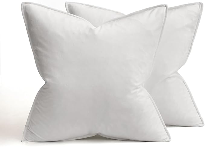 MIULEE Pure White Velvet Throw Pillow Covers 18x18 Soft Decorative Solid Square Cushion Cases Pack of 2 Modern Luxury Home Decor for Couch, Sofa, Bedroom