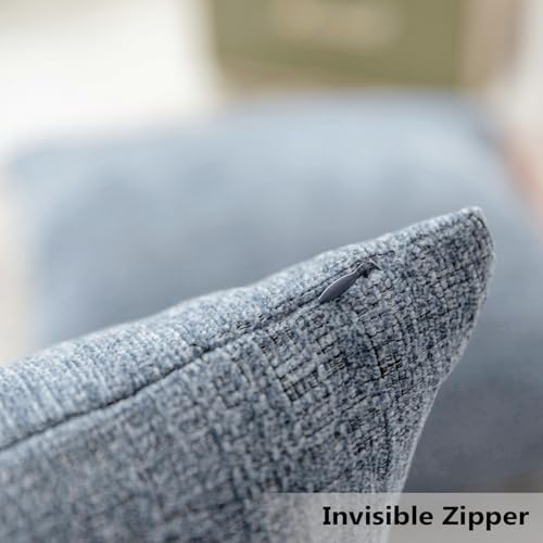 Home Brilliant Euro Sham Covers Super Soft Striped Plush Chenille Velvet Cushion Cover for Bench, 26 x 26 inch (66cm), Set of 2, Jeans Blue - color: Jeans Blue, size: 26" x 26" (Pack of 2)