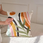 Bohu Farmhouse Colorful Rainbow Throw Pillow Covers 18x18, Textured Mid Century Tufted Abstract Pillowcase for Couch Sofa Bedroom Living Room,1PC - color: Black,yellow,green
