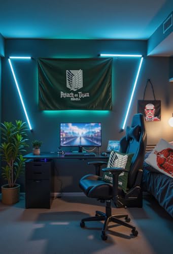Micotaku Attack on Titan Scouting Legion Tapestry 40x60 Inch - Official Licensed Polyester/Cotton Anime Wall Decor, Green