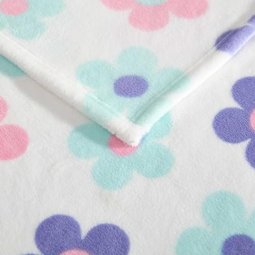 Betsey Johnson - Blanket, Buttery-Soft Throw Blanket for Couch or Bed, Boldly Plush & Oversized Bedding (Retro Daisy Toss Purple, 50" x 70") - color: Retro Daisy Toss Purple