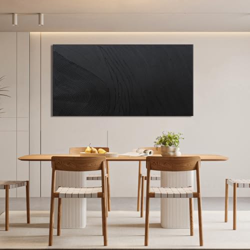 Black Wall Art Decor Canvas Art Wall Decor Black Silence Wall Art Painting Decorations Artwork Wall Art Prints Modern Textured Wall Art for Living Room 20"X40" for Room Bedroom Office Decor - color: Black, size: 40"L x 20"W