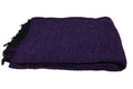 Open Road Goods Solid Color Mexican Yoga Blanket – Large Handwoven Throw for Yoga, Beach, Camping or Home – Soft and Durable Cotton Blend - color: Purple Blanket