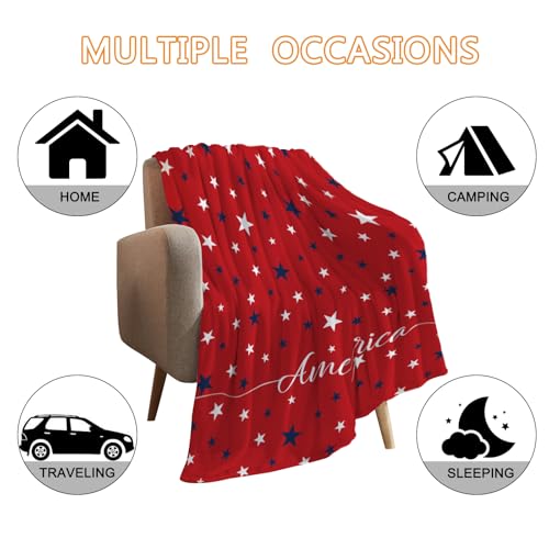 YeeJu American Flag Throw Blanket Patriotic 4th of July Memorial Day Fourth of July Throw Blanket for Couch Sofa Bed Soft Fleece Blankets Stars and Stripes Red White Blue Veteran Blanket 50x60 - color: Flag-04, size: 50"x60"