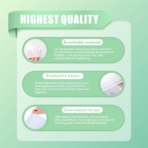 100 Count Bulk Packaged Disposable Pillow Covers, Eco-Friendly Waterproof Non-Woven, White 21" x 30", for Hospital, Spa, Guest Room, Travel